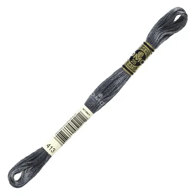 Ață pentru broderie DMC Mouliné (împărțit, 6 fire), 8 m - 480-413, Pewter Gray - DK