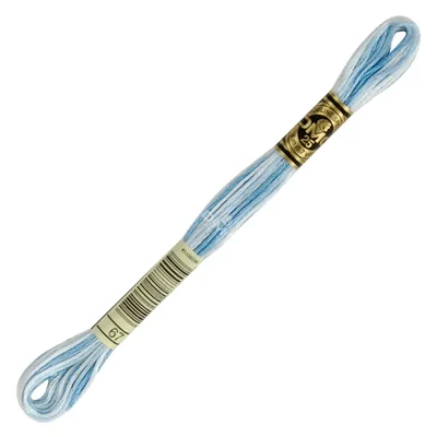 Ață pentru broderie DMC Mouliné (împărțit, 6 fire), 8 m - 490-67, Variegated - Baby Blue