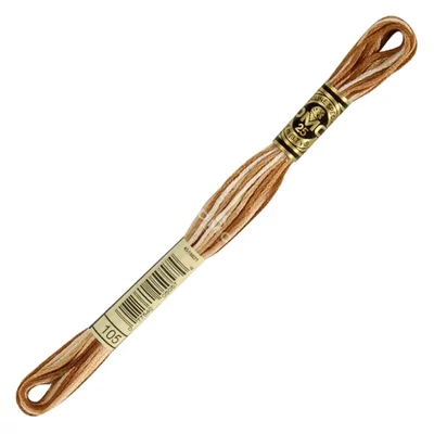 Ață pentru broderie DMC Mouliné (împărțit, 6 fire), 8 m - 498-105, Variegated - Tan/Brown