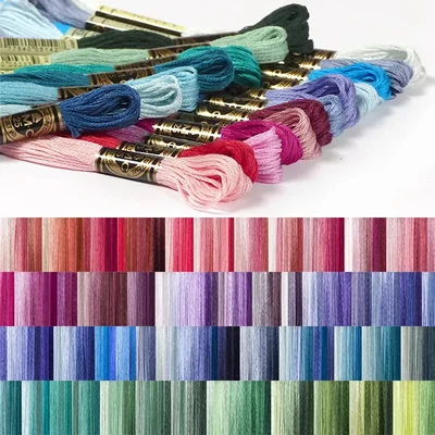 Ață pentru broderie DMC Mouliné (împărțit, 6 fire), 8 m, în diverse culori 1