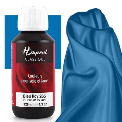 H Dupont Classique vopsea de mătase, fixare cu abur   125 ml - 265 albastru regal, bleu roy