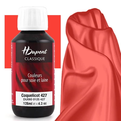 H H Dupont Classique vopsea de mătase, fixare cu abur  125 ml - 427 roșu mac, coquelicot