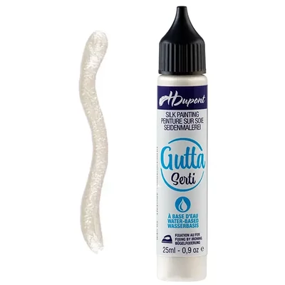 H Dupont Serti contur de mătase perlat, fixat cu abur, gutta, 25 ml - 085 perlat, perle
