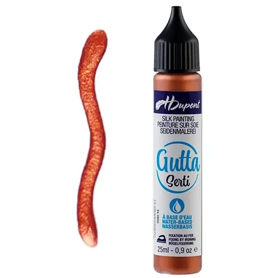 H Dupont Serti contur metalic din mătase, cu fixare cu abur, gutta , 25 ml - 057 cupru, cuivre