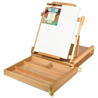 Șevalet de masă cu cutie pentru pictură (pentru pânze de max. 85 cm)