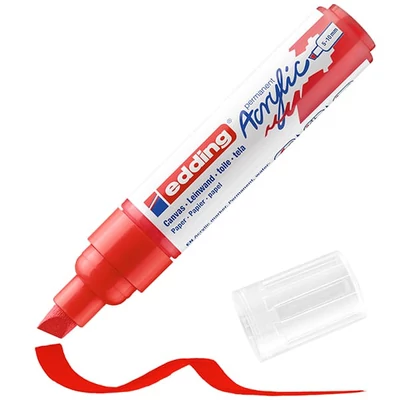 edding 5000 marker acrilic, cu vârf tăiat, B (5-10 mm) - 902, traffic red