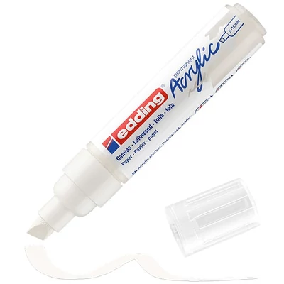 edding 5000 marker acrilic, cu vârf tăiat, B (5-10 mm) - 922, traffic white