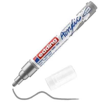 edding 5100 marker acrilic , M (2-3 mm) - 923, rich silver