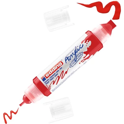 edding 5400 3D Double liner marker acrilic pentru pictură cu două vârfuri - 902, traffic red
