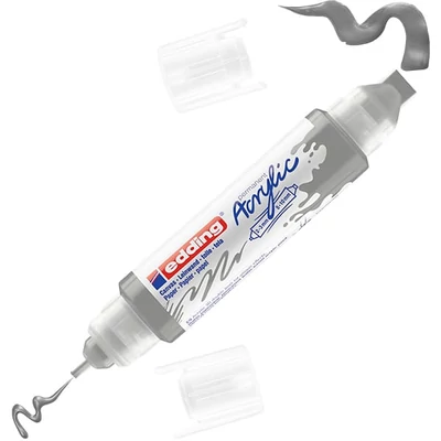 edding 5400 3D Double liner marker acrilic pentru pictură cu două vârfuri - 923, rich silver