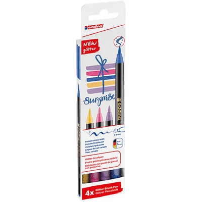edding 1340 marker tip pensulă în set, S (1-6 mm) - 4 buc, cu sclipici