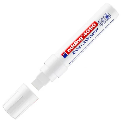 Marker cretă, cretă lichidă EDDING 4090 - alb