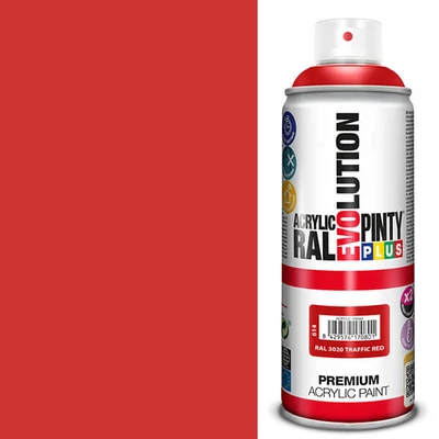 Vopsea spray acrilica, EVOLUTION lucioasa, 400 ml - RAL3020 traffic red