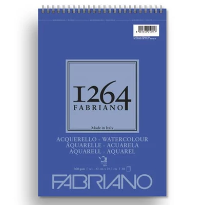 Bloc de acuarelă Fabriano 1264, 300 g - A3, spiralat