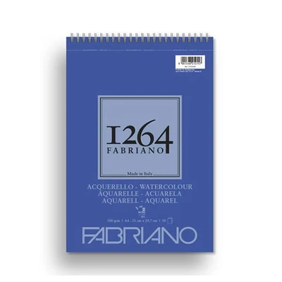 Bloc de acuarelă Fabriano 1264, 300 g - A4,  spiralat 