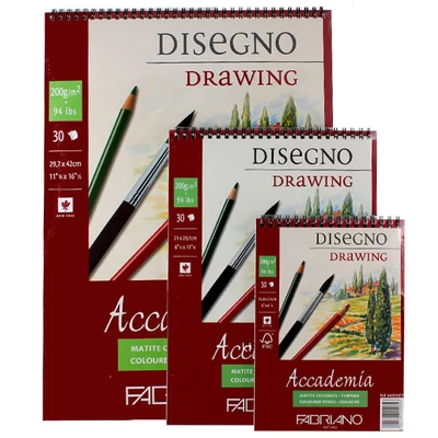 Bloc de desen și schițe  Fabriano Accademia, 200 g, 30 coli  - diferite dimensiuni