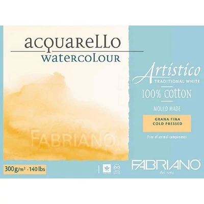 Bloc de acuarelă Fabriano Artistico, 300 g, 23x30,5 cm, semi-rugoasă, 20 coli