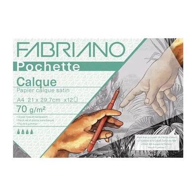 Pachet de hârtie calc Fabriano Pochette Calque, 70 g - A4, 12 coli
