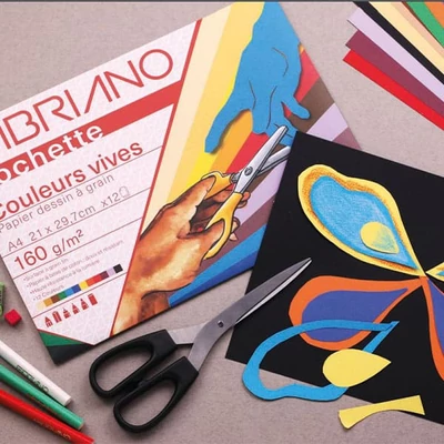 Fabriano Pochette Dessin Couleur pachet de hârtie colorată pentru desen, 160 g - 24x32 cm, 12 coli