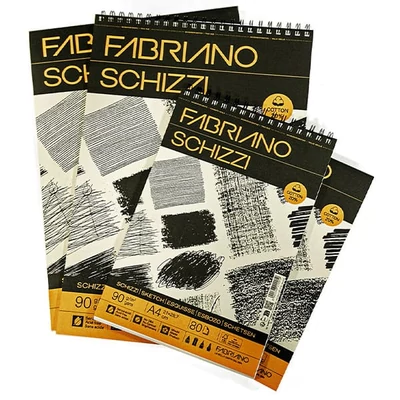 Fabriano Schizzi bloc de desen și schițe  90 g, 80 lap, A4, spiralat sus