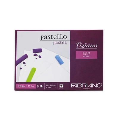 Bloc de desen Fabriano Tiziano, 160 g, 24 coli - 23x30,5 cm, alb