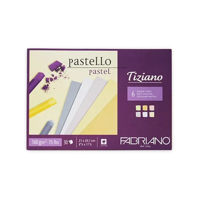 Bloc de desen Fabriano Tiziano, 160 g, 30 coli - A4, culori moi