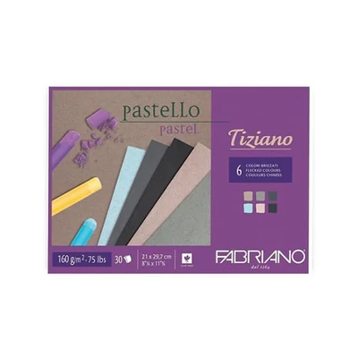 Bloc de desen Fabriano Tiziano, 160 g, 30 coli - A4, nuanțe de gri