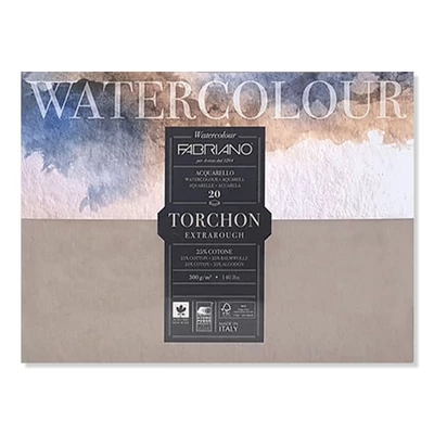 Bloc de acuarelă Fabriano Watercolor Torchon, 300 g, 30,5x45,5 cm, 20 coli, rugoasă