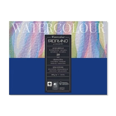 Fabriano Watercolour Bloc de acuarelă, 300 g, 30x40 cm, 20 coli, semi-rugoasă