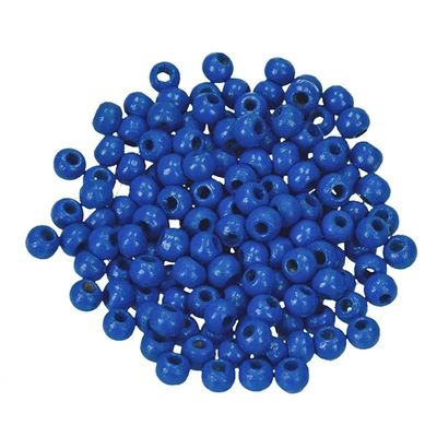 Mărgele din lemn, 4 mm, 150 buc - 48, albastru mediu