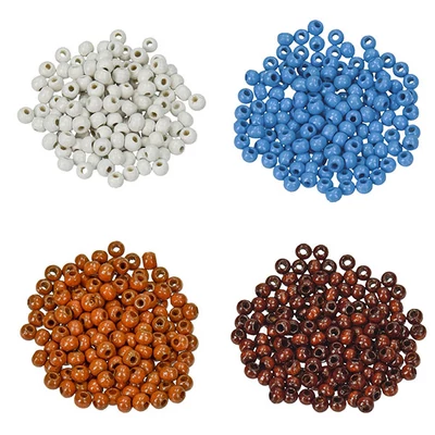 Mărgele din lemn, 4 mm, 150 buc - în diverse culori
