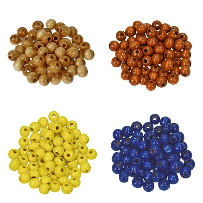Mărgele din lemn, 6 mm, 110 buc - în diverse culori