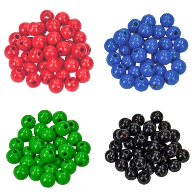 Mărgele din lemn, 8 mm, 80 buc - în diverse culori