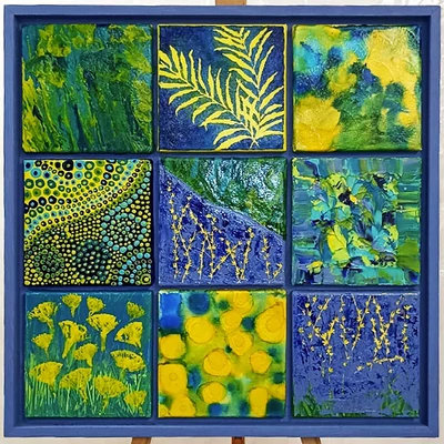 Pânză de pictură în cadru 3D, 20x20 cm, mai multe părți, 3x3
