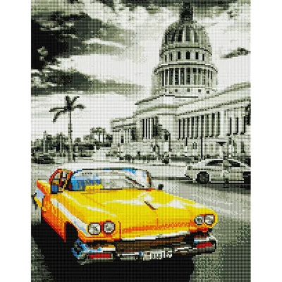 Pictură cu diamante , pe pânză întinsă , 40x50 cm - retro cubanez