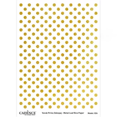 Hârtie de orez, Cadence, folie metalică aurie, A3 - buline