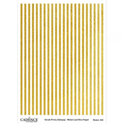 Hârtie de orez, Cadence, folie aurie, A3 - dungi