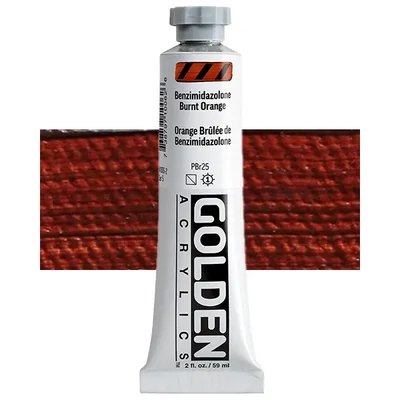 Vopsea acrilică Golden Acrylics Heavy Body, 59 ml - 1006, benzimidazolone burnt orange 