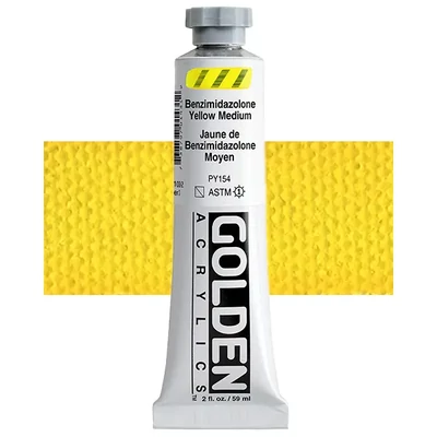 Vopsea acrilică Golden Acrylics Heavy Body, 59 ml - 1008, benzimidazolone yellow medium