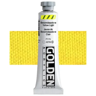 Vopsea acrilică Golden Acrylics Heavy Body, 59 ml - 1009, benzimidazolone yellow light