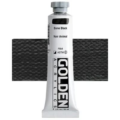 Vopsea acrilică Golden Acrylics Heavy Body, 59 ml - 1010, bone black