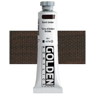 Vopsea acrilică Golden Acrylics Heavy Body, 59 ml - 1030, burnt umber