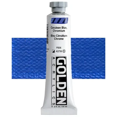 Vopsea acrilică Golden Acrylics Heavy Body, 59 ml - 1050, cerulean blue chromium