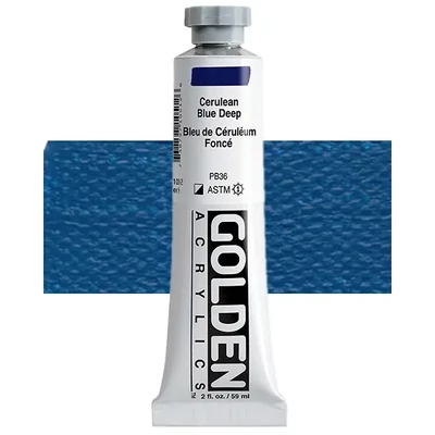 Vopsea acrilică Golden Acrylics Heavy Body, 59 ml - 1051, cerulean blue deep