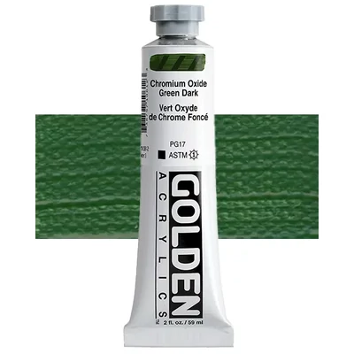 Vopsea acrilică Golden Acrylics Heavy Body, 59 ml - 1061, chromium oxide green dark