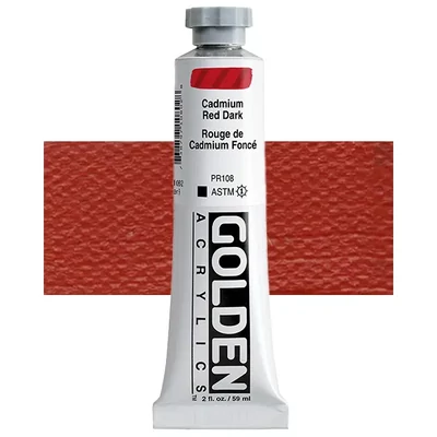 Vopsea acrilică Golden Acrylics Heavy Body, 59 ml - 1080, cadmium red dark