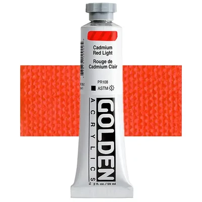 Vopsea acrilică Golden Acrylics Heavy Body, 59 ml - 1090, cadmium red light