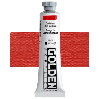 Vopsea acrilică Golden Acrylics Heavy Body, 59 ml - 1100, cadmium red medium