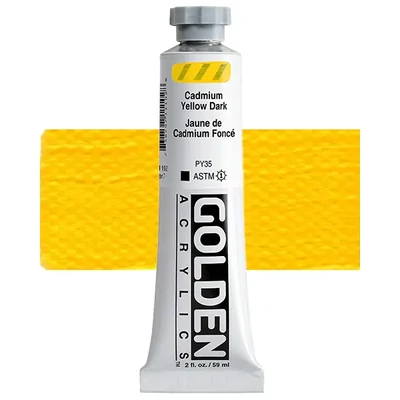 Vopsea acrilică Golden Acrylics Heavy Body, 59 ml - 1110, cadmium yellow dark