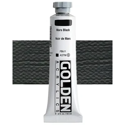 Vopsea acrilică Golden Acrylics Heavy Body, 59 ml - 1200, mars black